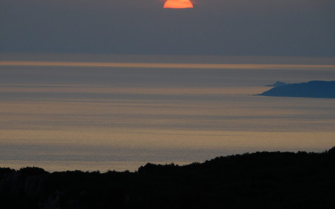 sunset off Corfu